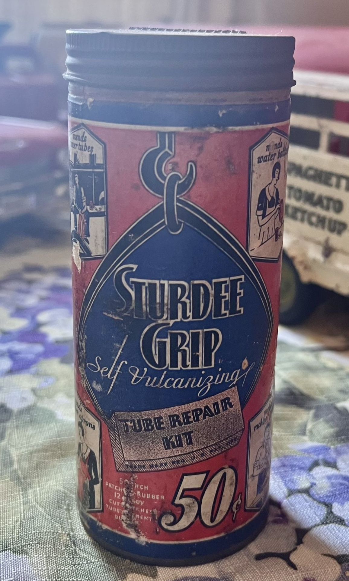 🚗 RARE 1920s–1930s STURDEE GRIP Vulcanizing Tube Repair Kit – Complete With Original Patches $125 • Collector-Grade Early Automotive Americana