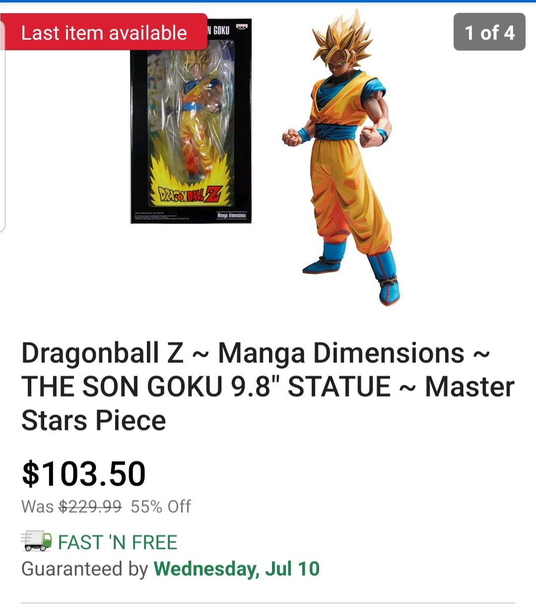 Dragonball Z The son Goku 9.8 statue