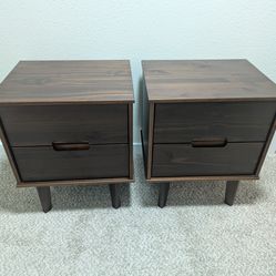 Pair of modern wood nightstands