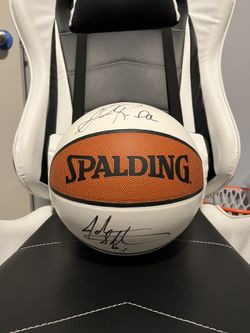Autographed John Starks Spalding Basketball with Unknown Signature