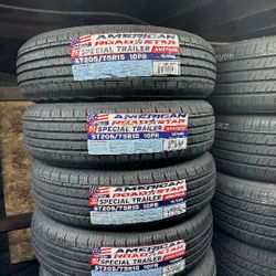 SET OF FOUR NEW TIRES ST205/75/15 AMERICAN ROADSTAR INCLUDING MOUNT AND BALANCE ASK ME FOR SIZES AND BRANDS 