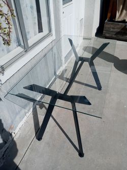 Glass Table With Black Metal Frame