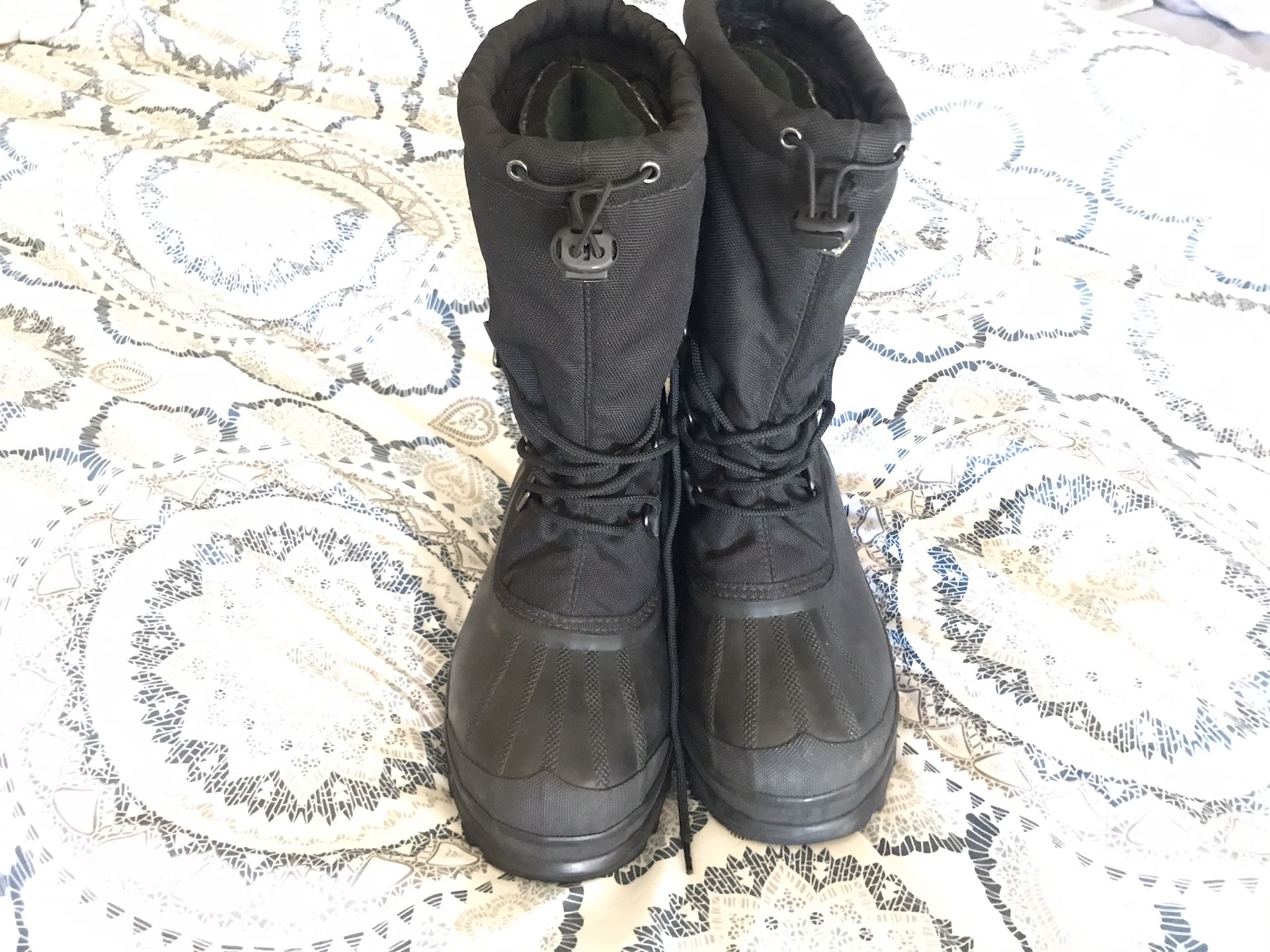 Sorel NY1582-010 insulated winter snow boots men’s/boys size 6,women size 8-8 black