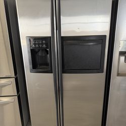 36” GENERAL ELECTRIC SIDE BY SIDE REFRIGERATOR FRIDGE HELADERA NEVERA WORKING PROPERLY DELIVERY FREE WARRANTY 4 MONTHS