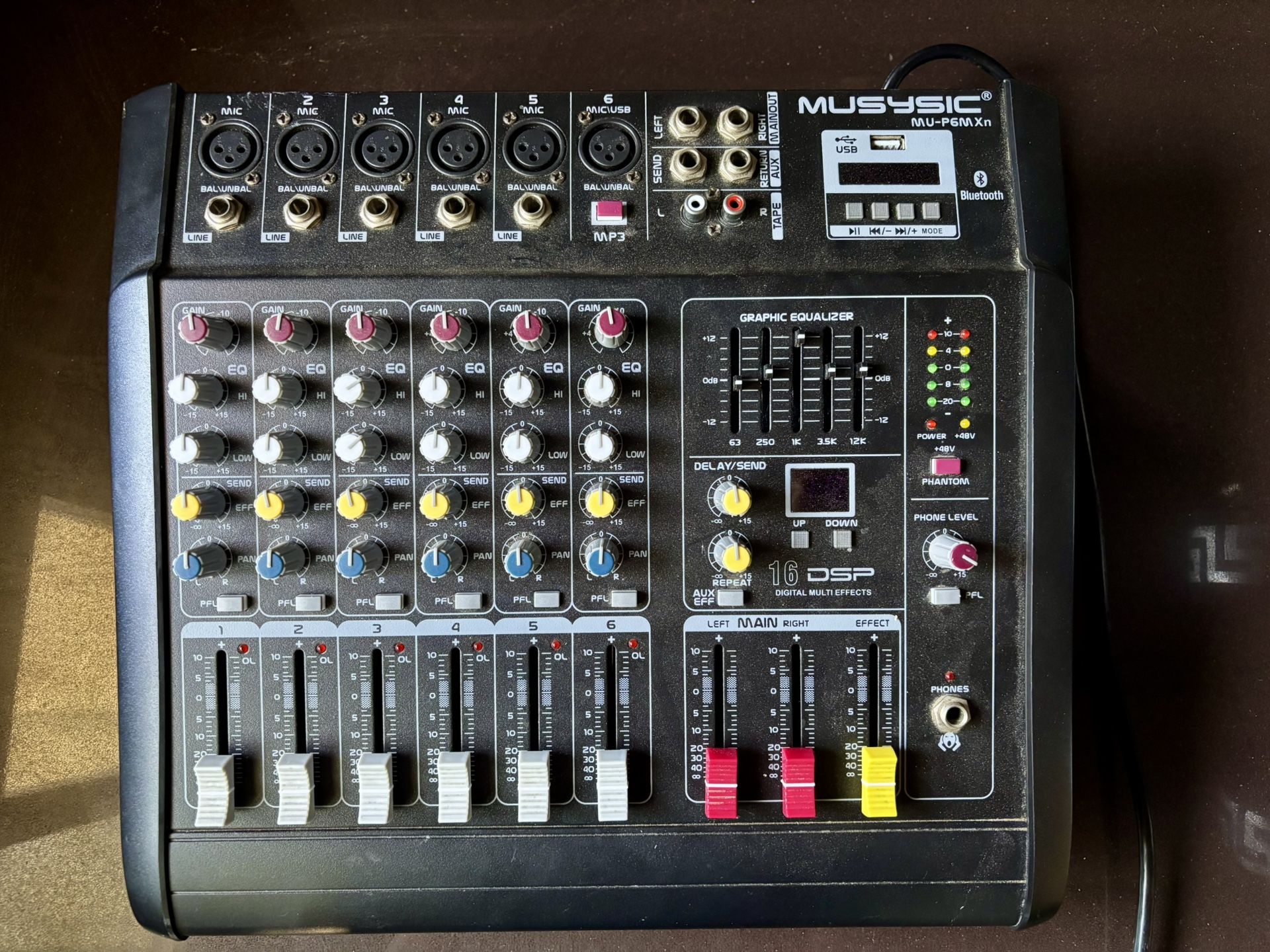 6 Channel 2000 Watts Professional Power Stereo Mixer