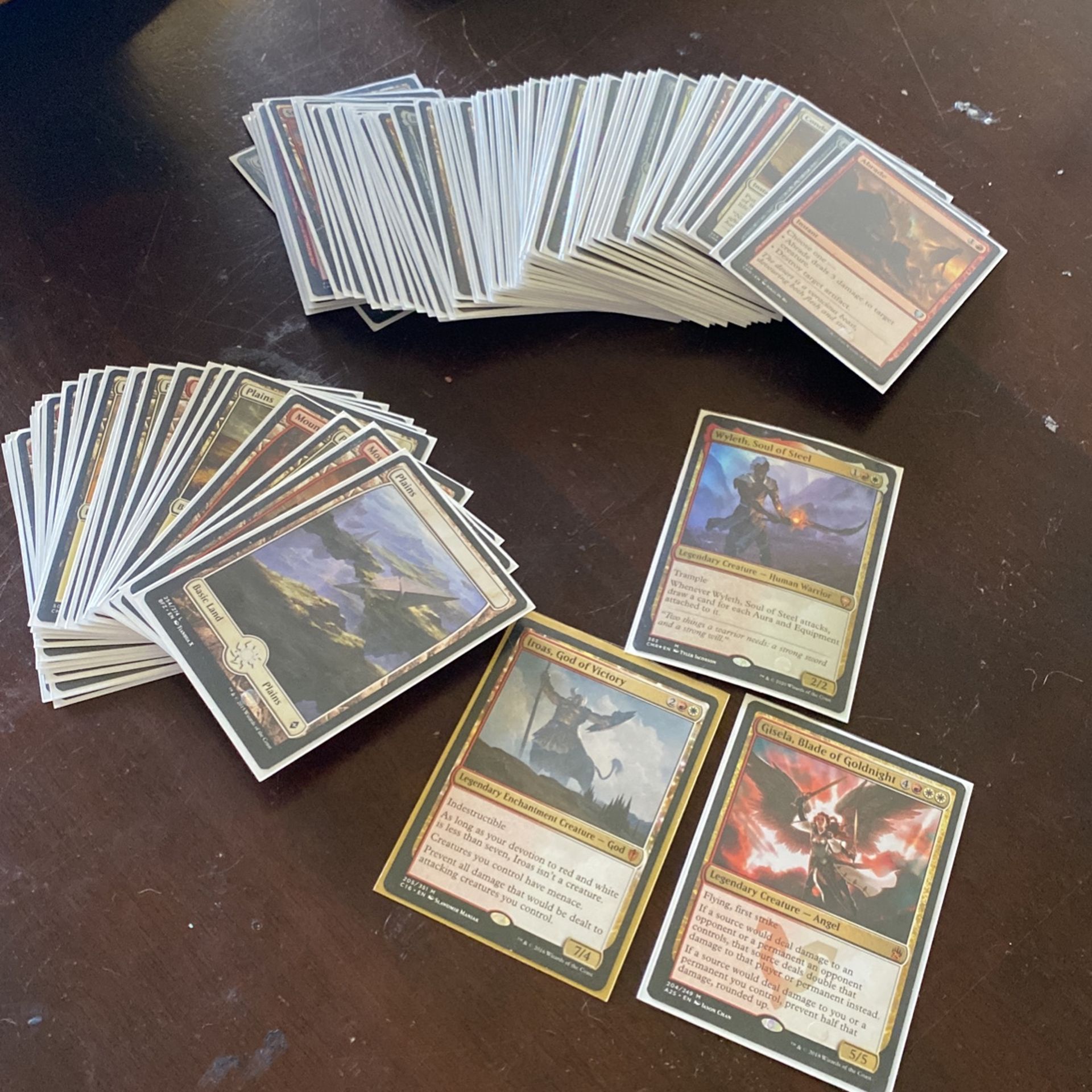 Custom MTG Commander Deck Gisela Blade Of Goldnight Red/White Equipment Deck Over