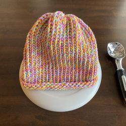 Rainbow Sherbet Slouchy Knit Beanie