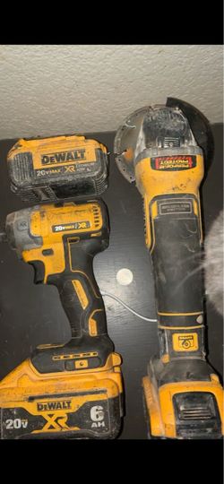 DeWalt 20V XR Impact Driver & Angle Grinder with Batteries
