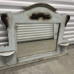 Antique Farmhouse Dresser Or Vanity Mirror