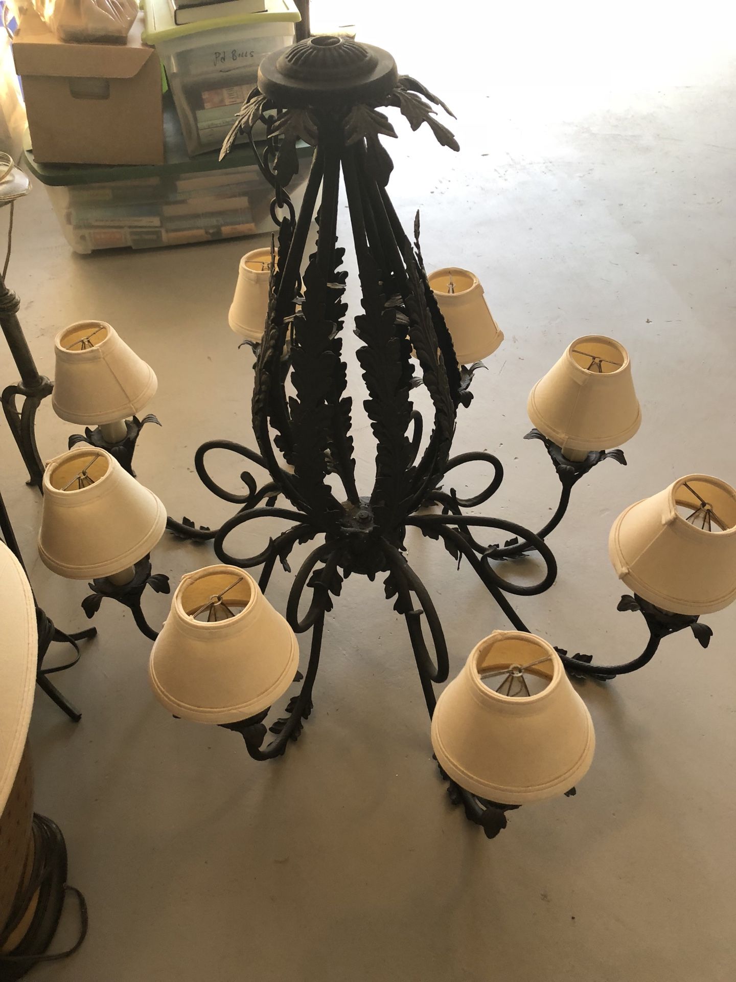 Large iron chandelier- electrified