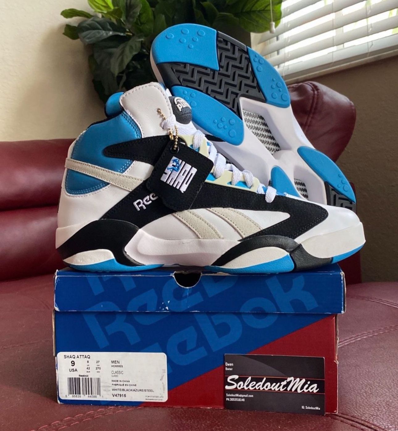 Retro DS Rare Reebok OG SHAQ ATTAQ PUMPS  SZ 9 Jordan 1 Lost And Found Kamikaze Es22 Iversons Questions 