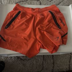 Gym Shark Shorts Orange Size Medium