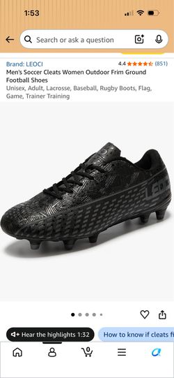 LEOCI Soccer Cleats Outdoor Frim Ground Football Shoes Unisex, Adult, Lacrosse, Baseball, Rugby Boots, Flag, Game, Trainer Training