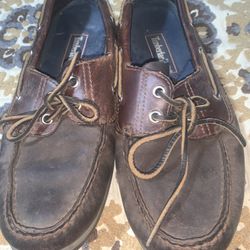 Timberland 2-Eye Boat Shoe Dark Brown Leather Men's Size 8 M 76058