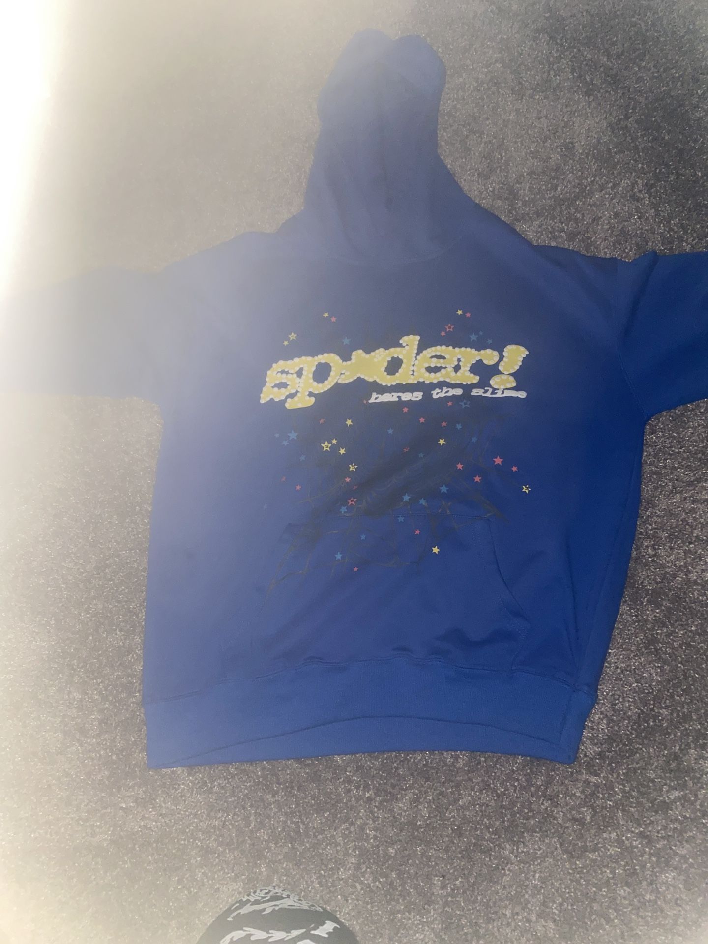 Blue Sp5der Hoodie Size M