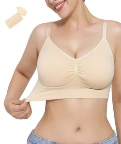 Wireless Bras for Women Supportive Bra for Large Breast Full Coverage Bra with Comfort Lift Sleep Bras