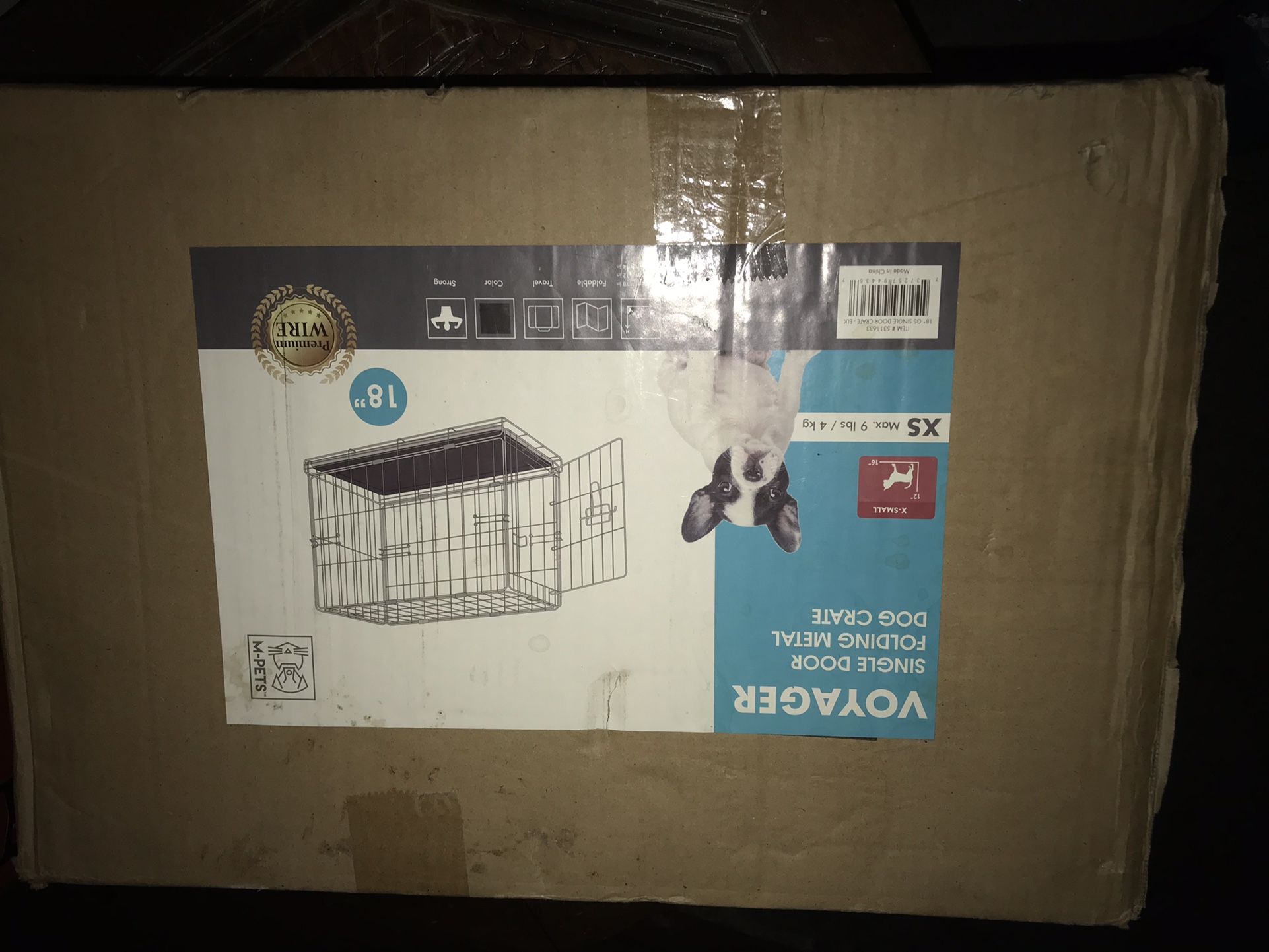 Voyager Single Door Folding Metal Dog crate