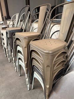 restaurant or Home; aluminum barstool, aluminum chair, and metal table top bundle, or part out.
