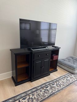 Black Wood TV Stand Media Console