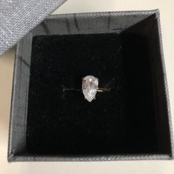 Gold Plated Diamond Ring (Size 6)