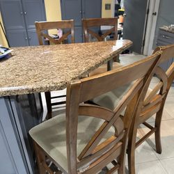 4 Tall Wood Chairs H42’W24’inch Floor to Seat 24inch