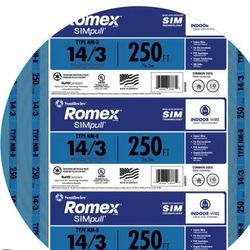 New 14-3 Copper Wire Romex 250 Foot 