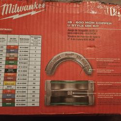 Brand new  Milwaukee 49-16-KITC 8 - 600 MCM Force Logic Copper U-Style Die Kit