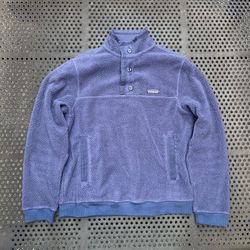 Patagonia Sherling Button Fleece Pullover Sweater Blue Men's Sz Small