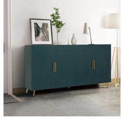 60 Inch Wide Green Sideboard Or Tv Stand With Storage 
