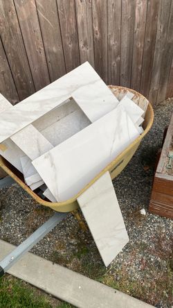 White Marble-Look Ceramic Floor Tiles