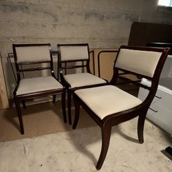 Three Wooden Dining Chairs