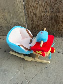 Qaba kids rocking plane chair toy brand new