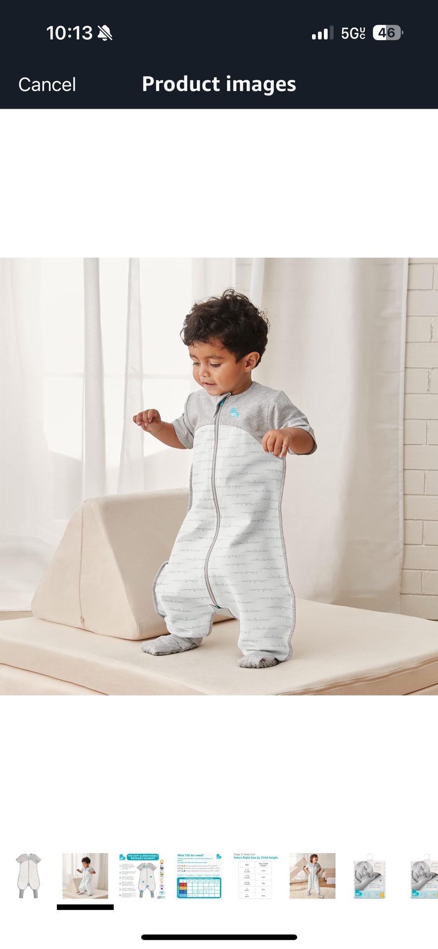 Love to Dream Organic Toddler Wearable Blanket w/Footies (24-36 Mo.), Super Soft Sleeping Sack, 1.0TOG White