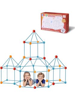 Fort Building Kit for Kids DIY Play Tent & STEM Construction Toys Ultimate Indoor/Outdoor Fort Building Activities for Boys & Girls Ages 4-15 Educatio