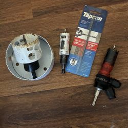 Milwaukee hole saw lot + 9.5” diamond core bit + arbor + Tapcon (bundle)