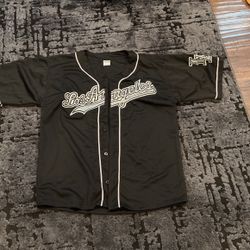 Vintage Champion Los Angeles Baseball Jersey Soft XXL Black 