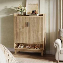 F2362 new assembled Shoe Cabinet with Doors, 20-Pair Entryway Shoe Storage Cabinet, Farmhouse Shoe Organizer Rack Storage for Entryway Hallway Closet,