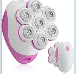 7D Electric Razor for Women: Full-Body Shaver for Legs & Face – Waterproof Wet/Dry Use with LED Light & Travel Cover – Smooth Close Bikini Shaver (Pin