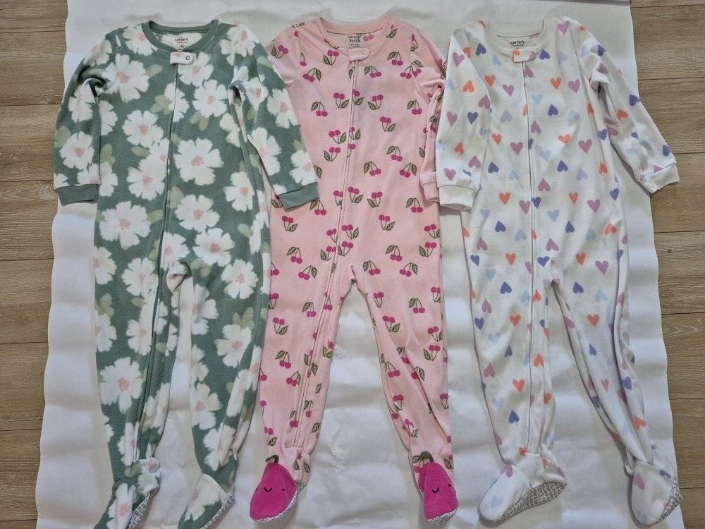 Carter's Just One You Toddler Girls Fleece Footed Onesies PJs