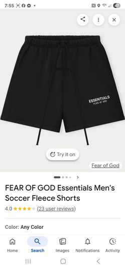 Brand new Essentrial fear of God  shorts sz larger also fits xl in black