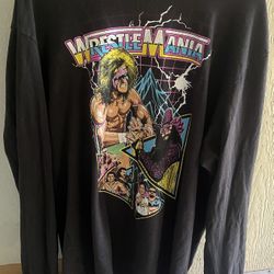 Wrestlemania Long Sleeve Shirt, Size Medium 
