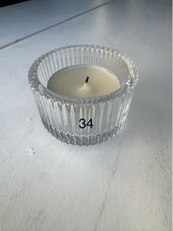 Ribbed Glass Votive Candle Holders