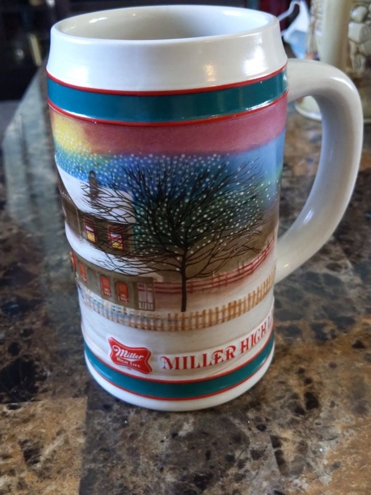 Vintage Miller High Life Christmas Beer Stein