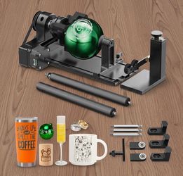 xTool RA2 Pro for xTool S1, F1, F1 Ultra, P2, M1 Ultra and Most Laser Engraver (Must with Riser), Y-axis Rotary Roller for Engraving Cylindrical Objec