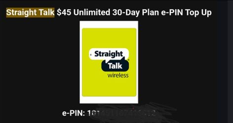 $45 Straight Talk Top Up