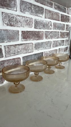 Amber Glass Dessert Cups (Set of 4)