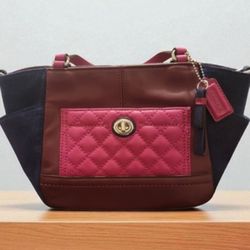 👜✨ Coach Park Block Quilted Carrier Tote ✨👜🤎 Leather & Suede 🤎