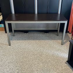 Desk Dark Brown & Gray/Silver