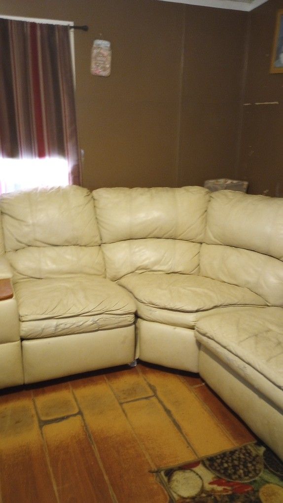 Sectional With Bed And 2 Recliners 