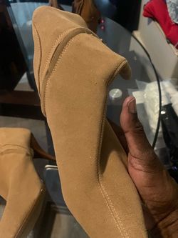 Suede tan boots size 8